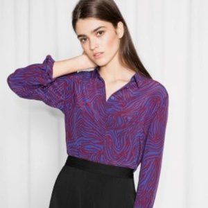 & Other Stories Mod Zebra Print Button Up - 4
